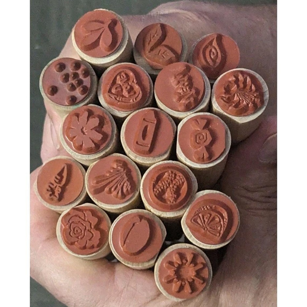 Lot Of 17 Stamps by Judith Stubbies Wood Rubber Ink Stamp Assorted - Picture 2 of 4